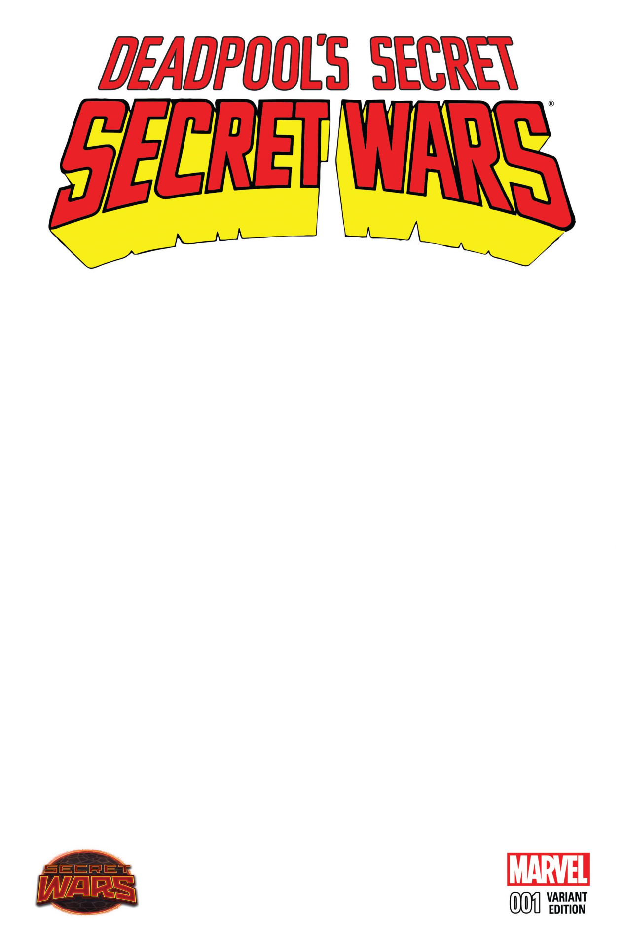 Deadpool's Secret Secret Wars 1 Blank Variant Cover Legacy Comics