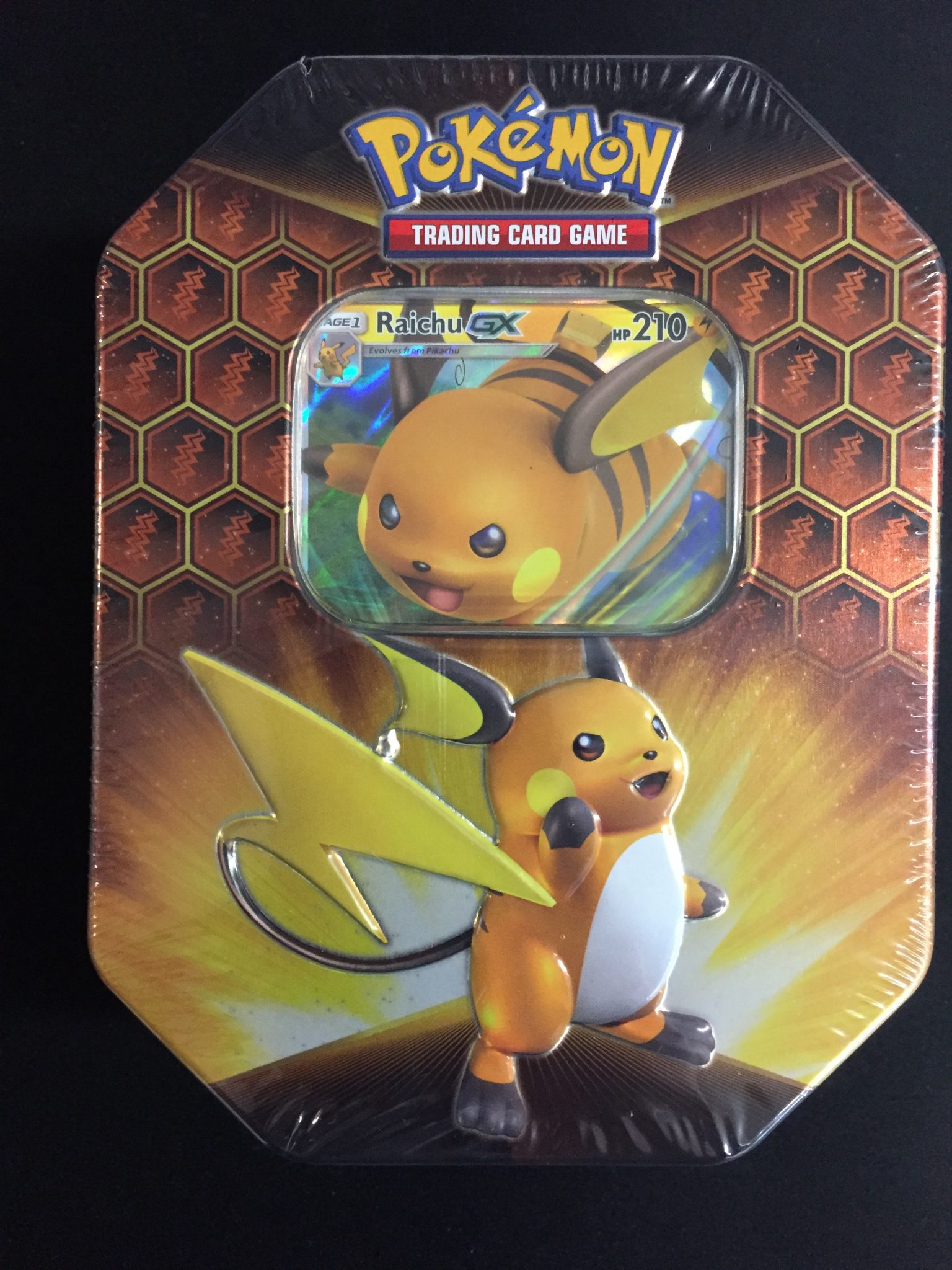 Pokemon Hidden Fates Raichu GX Tin in Hand & Factory for sale online 