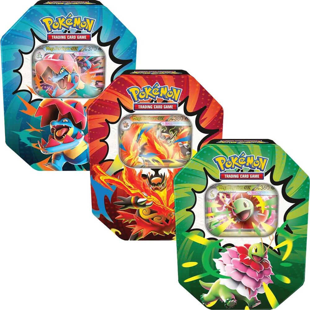 Pokemon TCG Ascended Heroes Tin Mega Meganium ex, Emboar ex